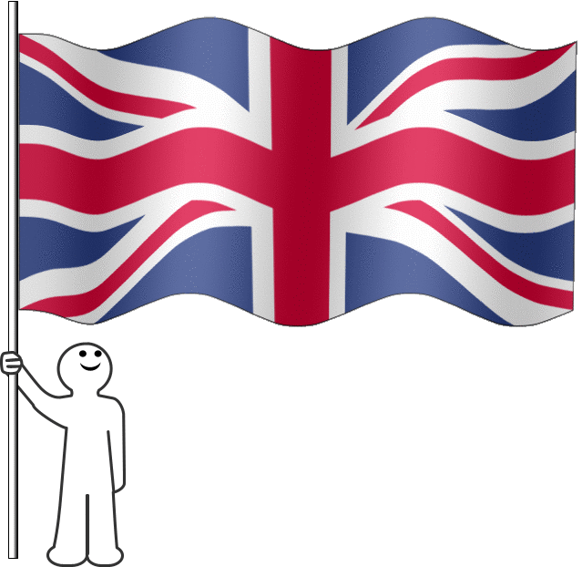 A Mens waving the UK flag