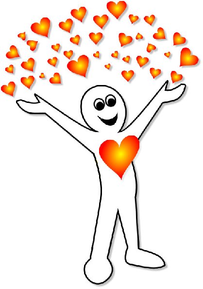 Happy energy body mens with hearts