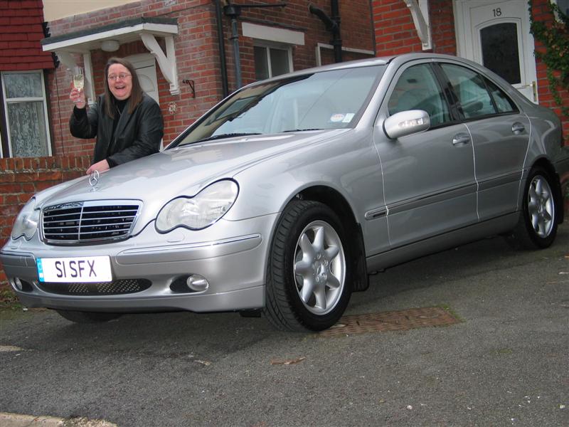 Silvia Hartmann & her new Mercedes Benz C 240 Elegance, December 2004